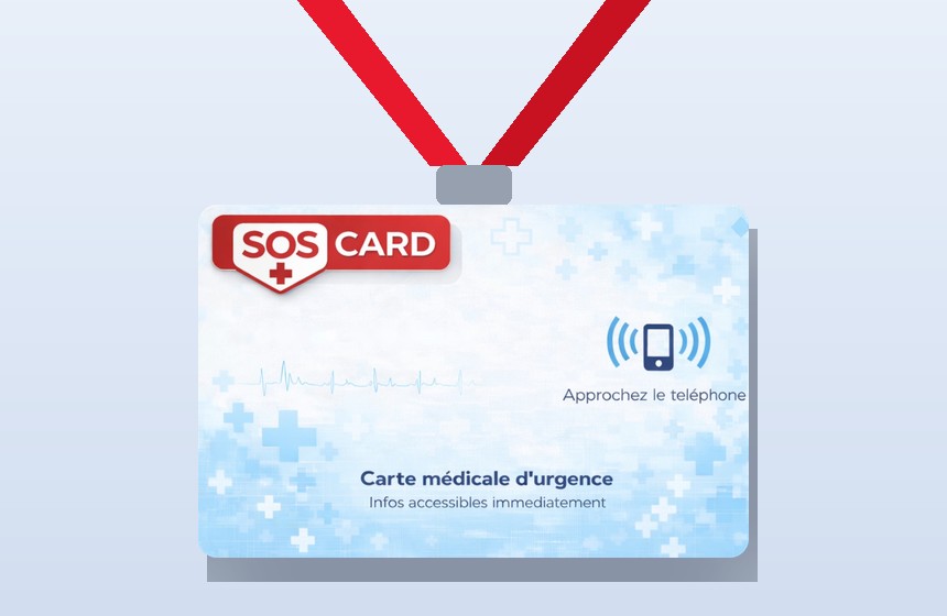 Cordon tour de cou SOS Card
